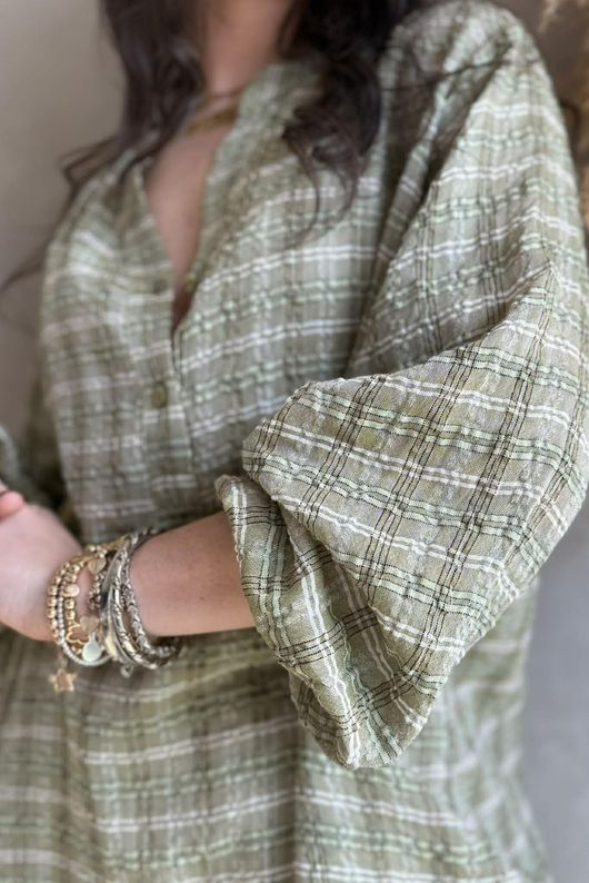 Greta Check Hugh Shirt Meadow